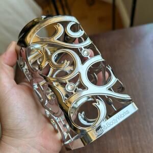 Bath & Body Works Metal Foam Hand Soap Lotion Cover silver rhinestone